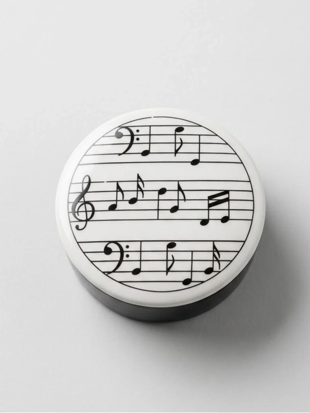 Vintage Russ Berrie Ceramic Music Notes Sheet Music Trinket Box Jewelry Dish